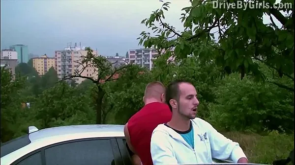 Hot Cum through car window on a girl's face in public sex dogging gang bang orgy clips Clips