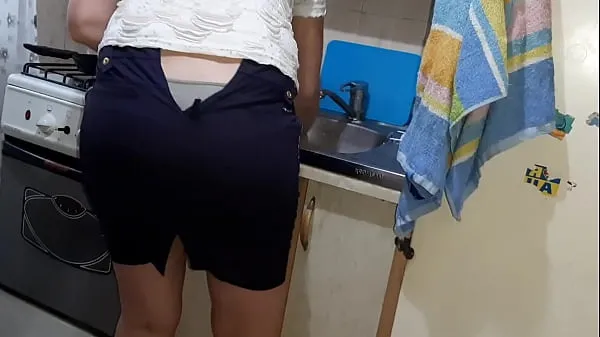 Hot While my step mother was washing the dishes, I masturbated my pussy - Lesbian Illusion Girls clips Clips
