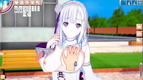 Hot Eroge Koikatsu! ] Re zero (Re zero) Emilia rubs her boobs H! 3DCG Big Breasts Anime Video (Life in a Different World from Zero) [Hentai Game clips Clips