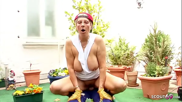 Hot German Grandma with Huge Boobs seduce to Fuck in her Garden clips Clips