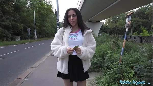 Hot Public Agent - Pretty British Brunette Teen Sucks and Fucks big cock outside after nearly getting run over by a runaway Fake Taxi clips Clips
