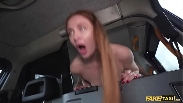 Hot Fake Taxi Redhead MILF in sexy nylons rides a big fat dick in a taxi clips Clips