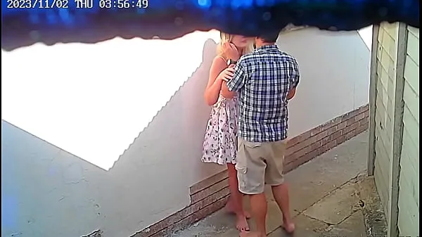 Hot Cctv camera caught couple fucking outside public restaurant clips Clips