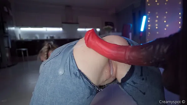 Hot Big Ass Teen in Ripped Jeans Gets Multiply Loads from Northosaur Dildo clips Clips
